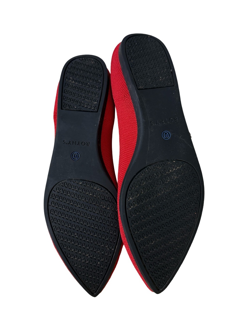 Rothy's Red Pointed Toe Slip-On Mesh Ballet Flats Size 10 - Picture 2 of 10
